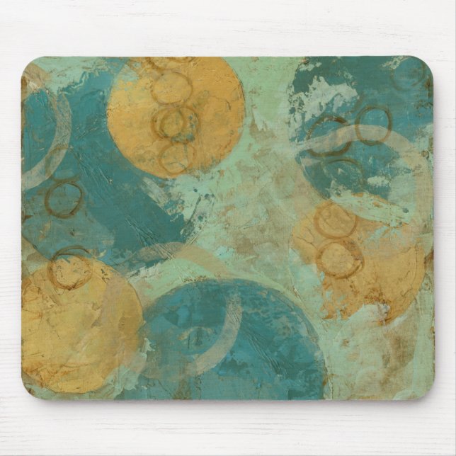 Blue & Yellow Circles Mouse Mat (Front)