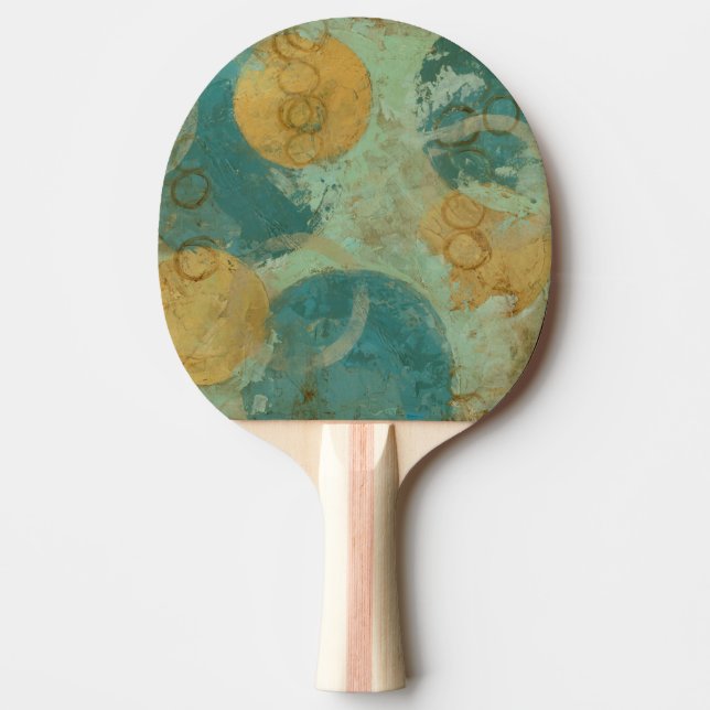 Blue & Yellow Circles Ping Pong Paddle (Front)