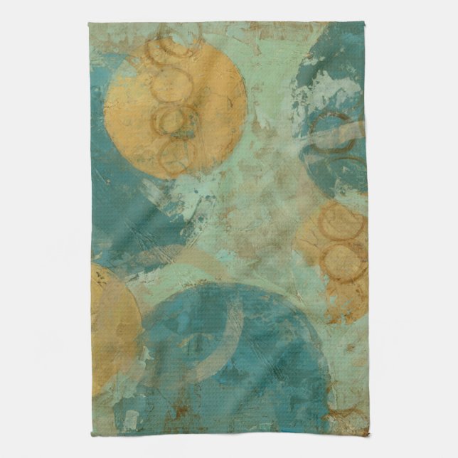 Blue & Yellow Circles Tea Towel (Vertical)