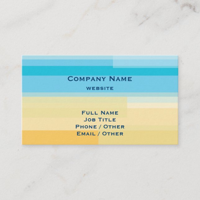 Blue & Yellow Colour Block Business Card (Front)