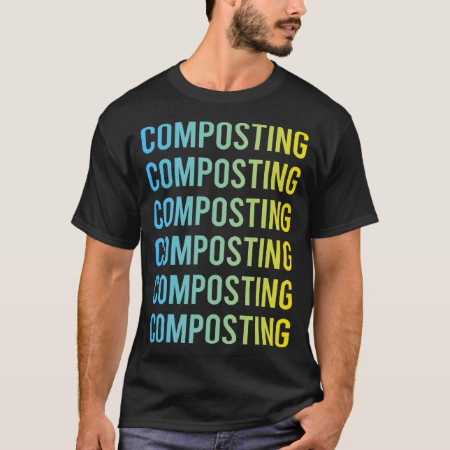Blue Yellow Composting Compost Composter T-Shirt (Front)