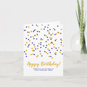 Blue Yellow Confetti Custom SVG Happy Birthday Card