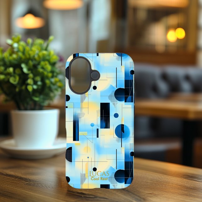 Blue & Yellow Cool Geometric Art Phone Case (Creator Uploaded)
