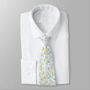 Blue Yellow Cottagecore Tie
