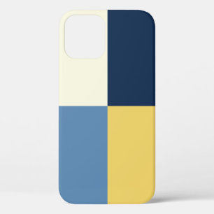 Blue Yellow Cream Colour Blocks  iPhone 12 Case