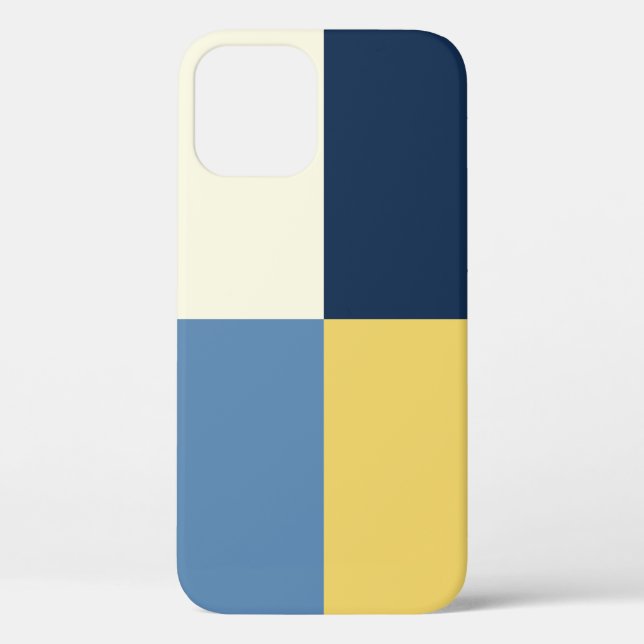 Blue Yellow Cream Colour Blocks  Case-Mate iPhone Case (Back)