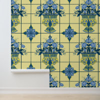 Blue & Yellow Delft Floral Arrangement Tile