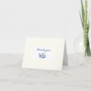 Blue & Yellow Doodle Lemons Bridal Shower Thank You Card