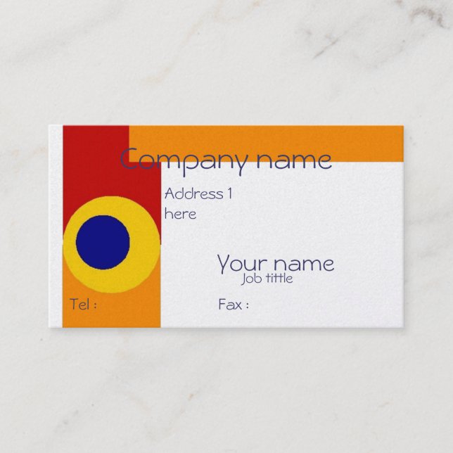 Blue Yellow Dots Business Card (Front)