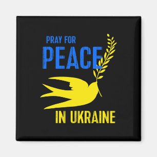 Blue Yellow Dove Pray For Peace Ukraine Ukrainian Magnet