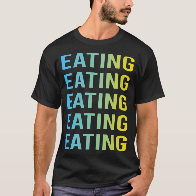Blue Yellow Eating T-Shirt (Front)