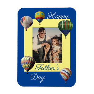 Blue Yellow Father's Day Hot Air Balloons Photo Magnet