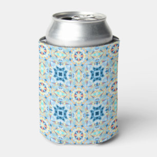Blue Yellow Festive Christmas Star Drinks Gift Can Cooler