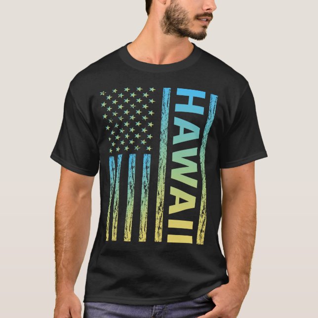 Blue Yellow Flag - Hawaii T-Shirt (Front)
