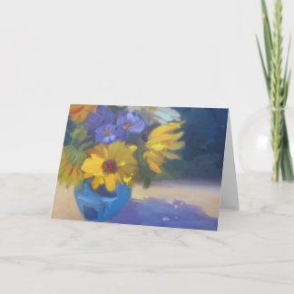 Blue & Yellow Floral Greeting Card