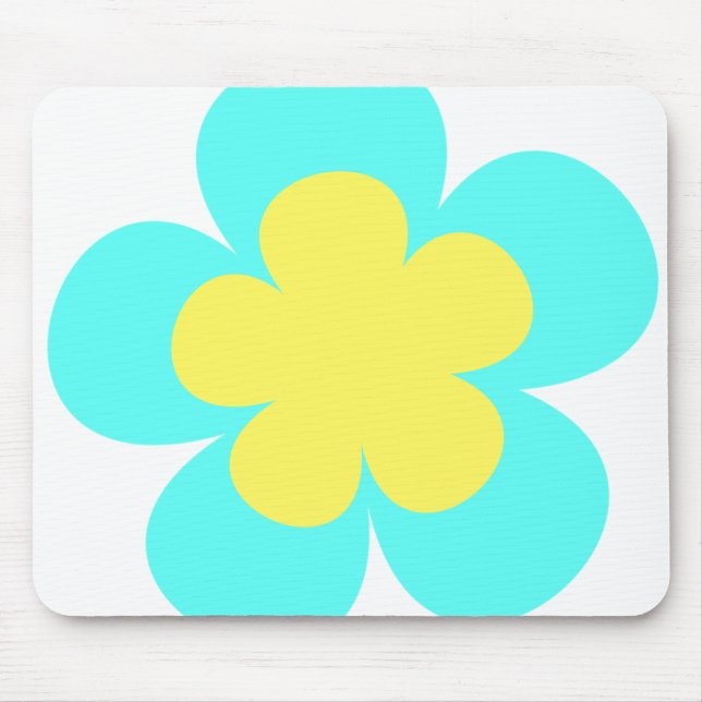 Blue & Yellow Flower Mouse Mat (Front)
