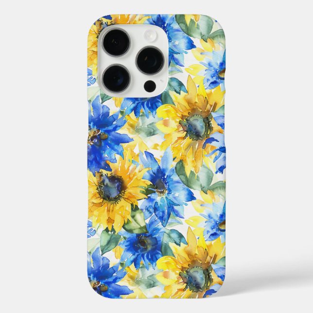 Blue Yellow Flowers Birthday Case-Mate iPhone Case (Back)