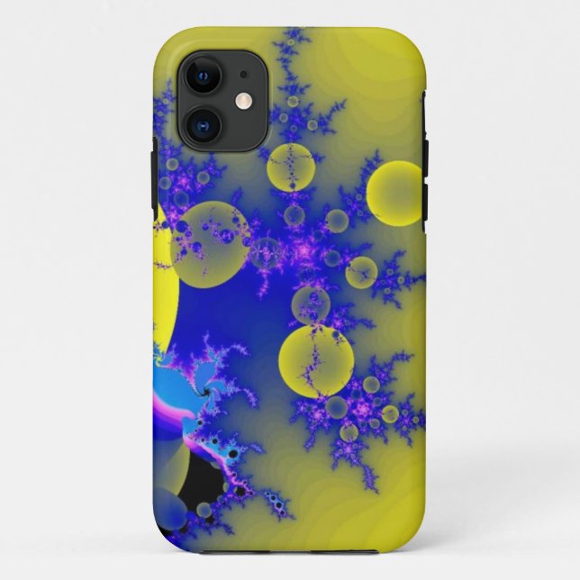 Blue & yellow fractal Case-Mate iPhone case (Back)