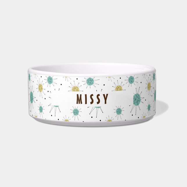 Blue Yellow Franciscan Starburst Mid Century Bowl (Front)