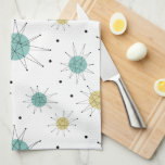 Blue Yellow Franciscan Starburst Mid-century Tea Towel<br><div class="desc">This fabulous mid century modern kitchen towel features Franciscan starbursts in blue and yellow. Make a statement in your kitchen decor!</div>