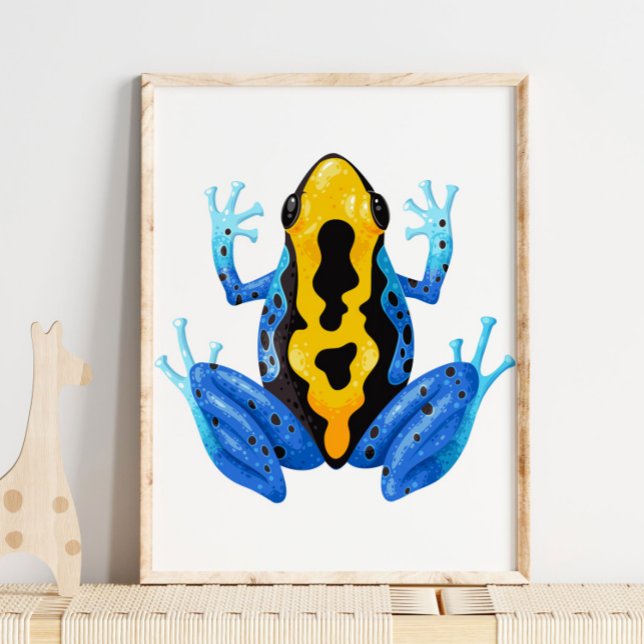 Blue Yellow Frog Digital Print | Frog Wall Print (Creator Uploaded)