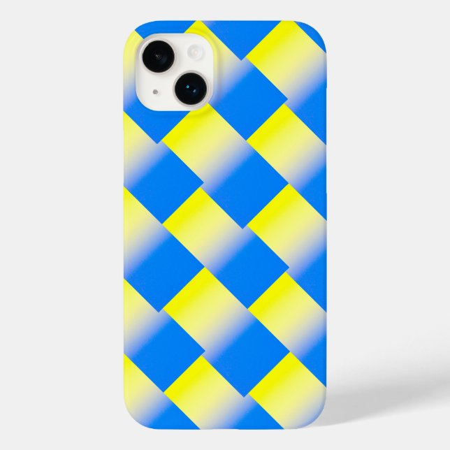 Blue yellow geometric Ukraine Inspiration modern Case-Mate iPhone Case (Back)