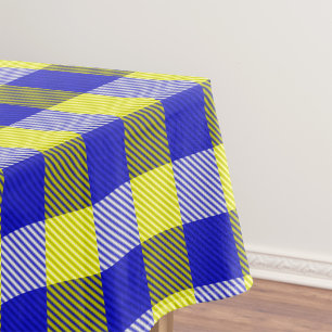 Blue Yellow Gingham Check Design  Tablecloth