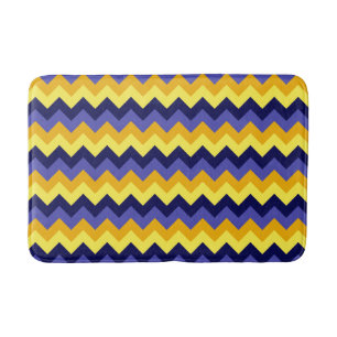 Blue Yellow Gold Chevrons Medium Bath Mat