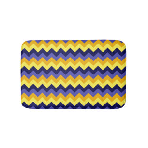 Blue Yellow Gold Chevrons Small Bath Mat