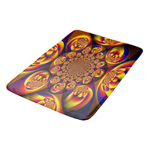 Blue, Yellow, Gold Mini Spheres Bath Mat