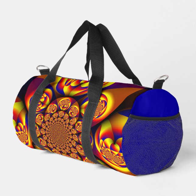 Blue, Yellow, Gold Mini Spheres Duffle Bag (Right Corner)