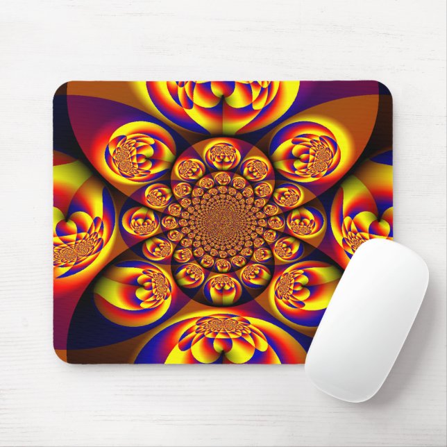 Blue, Yellow, Gold Mini Spheres Mouse Mat (With Mouse)