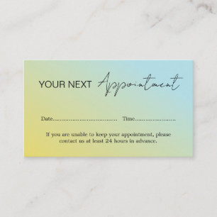 Blue Yellow Gradient Appointment Card