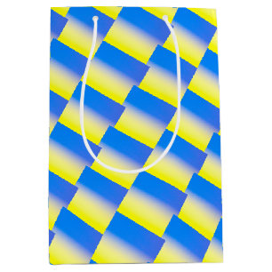 Blue Yellow Gradient Ukraine Inspired Peace No War Medium Gift Bag