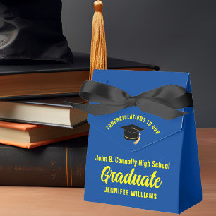 Blue Yellow Graduate Custom 2025 Graduation Party Favour Box