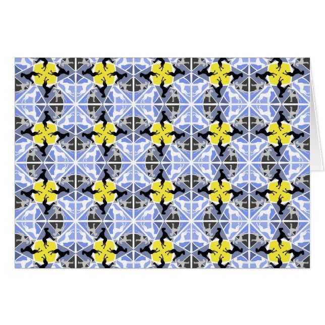 Blue yellow Great Danes (Front Horizontal)