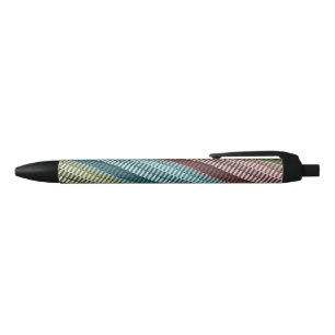 Blue Yellow Green Red Stylish Modern Chic Pattern Black Ink Pen