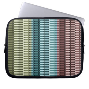 Blue Yellow Green Red Stylish Modern Chic Pattern Laptop Sleeve