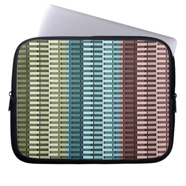 Blue Yellow Green Red Stylish Modern Chic Pattern Laptop Sleeve (Front)