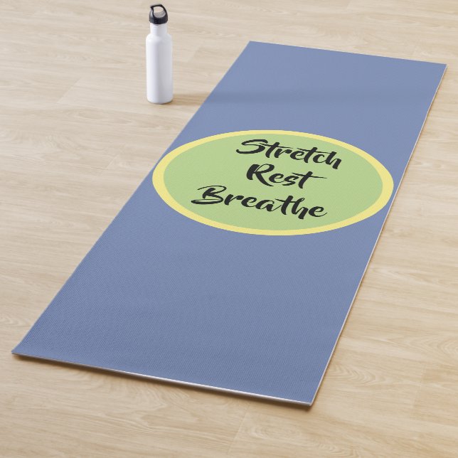 Blue Yellow Green Stretch Rest Breathe Yoga Mat (In Situ)