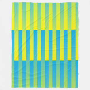 Blue Yellow Green Striped Pattern Fleece Blanket