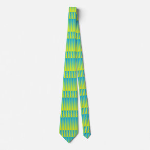 Blue Yellow Green Striped Pattern Tie