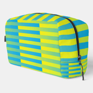 Blue Yellow Green Striped Pattern Toiletry Bag