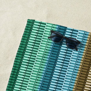 Blue Yellow Green Stylish Modern Pattern  Beach Towel