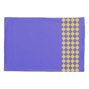 Blue Yellow Grey Reversible Pillow Case