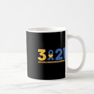 Blue Yellow Heart 21 World Down Syndrome Awareness Coffee Mug