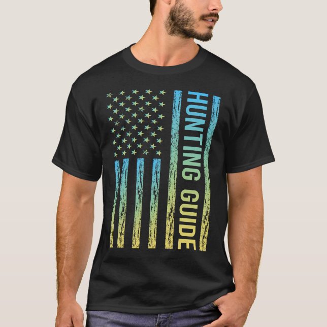 Blue Yellow Hunting Guide T-Shirt (Front)