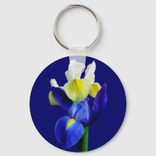Blue & Yellow Irises 1b Key Ring