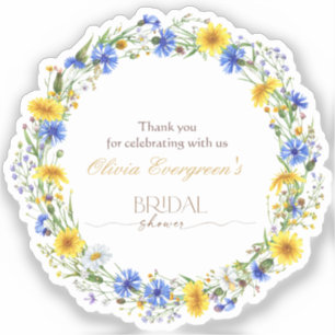 Blue Yellow Lavender Wildflower Wreath