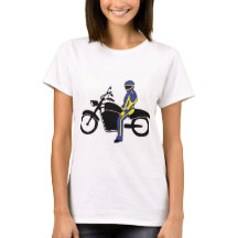 Blue & Yellow Leathers at a Motorcycle Race